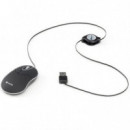 Ratón NGS Sinblack USB óptico Retráctil Negro