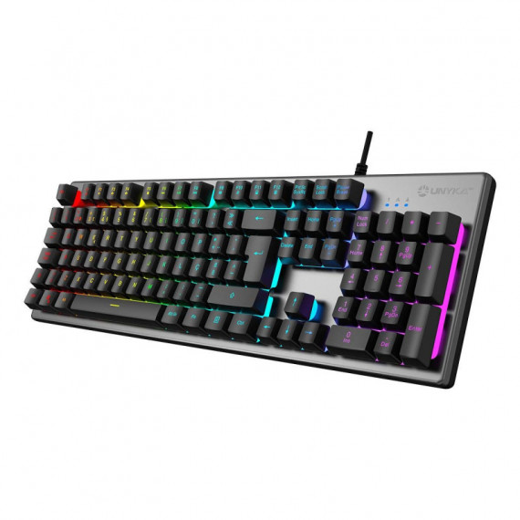 Teclado Gaming UNYKA Nova K244 Rgb Portugués Gris (UK505450)