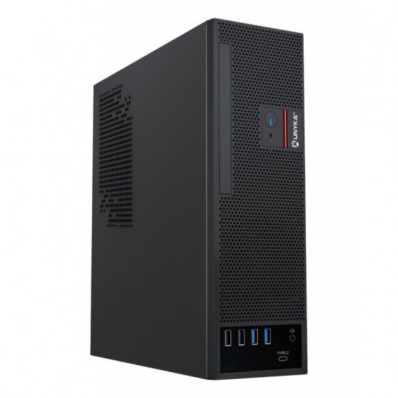 Caja UNYKA Slim Sff UK3006 150W 2XUSB 2.0 2XUSB-A 3.0 1XUSB-C Matx Itx Negra (UK52118-OC)