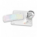 Kit Gaming KROM Rgb Teclado + Ratón + Alfombrilla + Auricular Blanco (nxKROMkentaspwh)