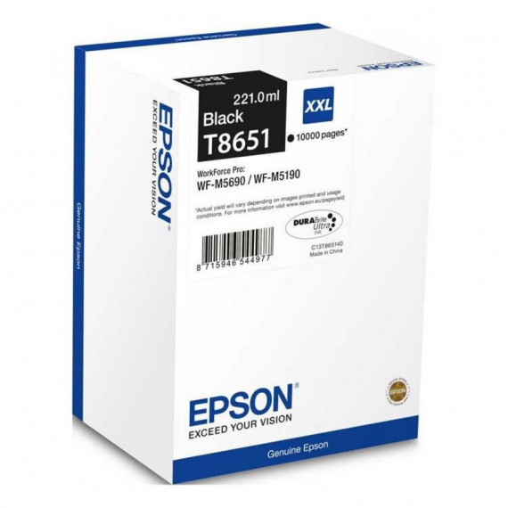 Cartucho de Tinta Original EPSON T8651 Xxl Negro (C13T865140)