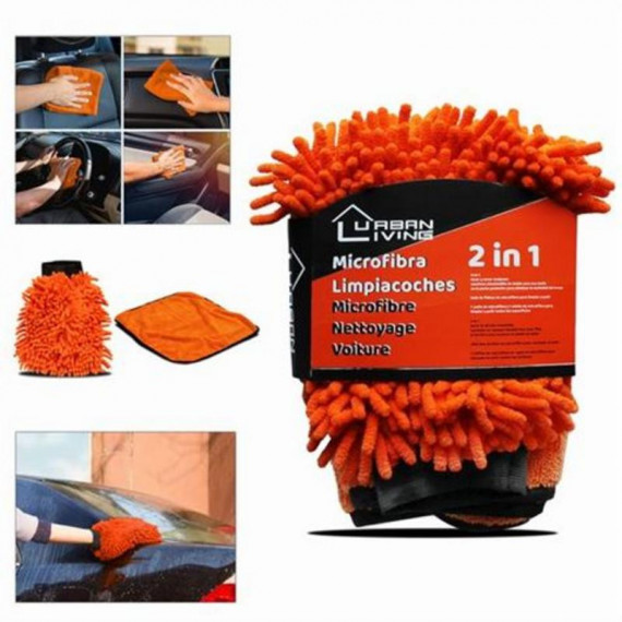 Pack de 2 Bayetas de Microfibra de Doble Cara para Limpieza de Coches URBAN LIVING