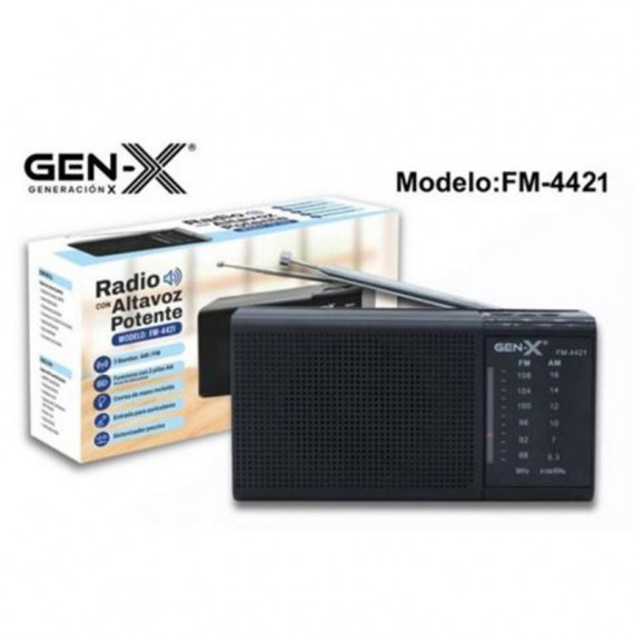 Radio Portátil Am/fm Gen-x con Dial Clásico y Alta Sensibilidad, Negra  GEN X