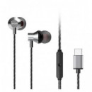 Auriculares Intrauditivos Estéreo AIWA ESTM-50USB-C con Micrófono y Control Remoto, Gris