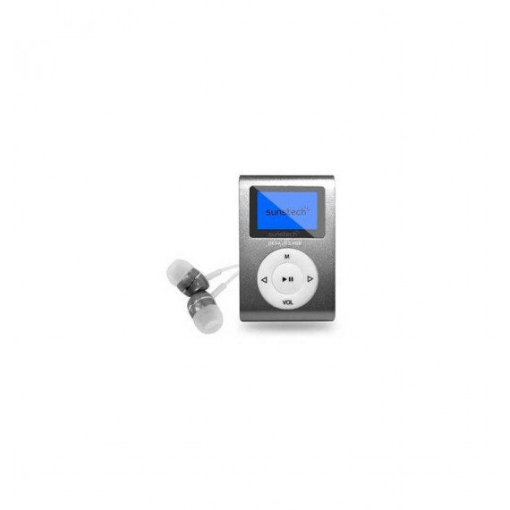 SUNSTECH Dedalo Iii - Reproductor MP3 8GB con Radio Fm, Pinza y Color Gris
