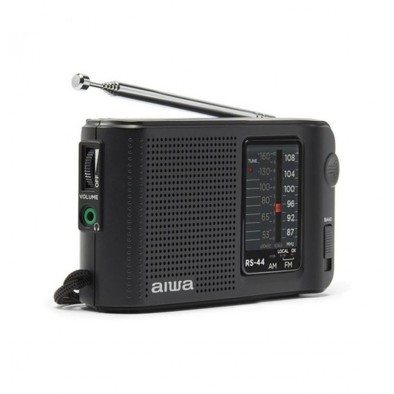 Radio Portátil AIWA RS-44 Analógica con Auriculares, Negro