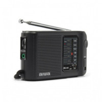 Radio Portátil AIWA RS-44 Analógica con Auriculares, Negro