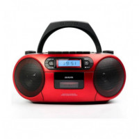 Radio Cassette AIWA BBTC-550 Fm, Cd, MP3, Usb, Bluetooth, Rojo