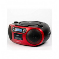 Radio Cassette AIWA BBTC-550 Fm, Cd, MP3, Usb, Bluetooth, Rojo
