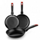 Juego de 3 Sartenes MONIX Cherry de 18, 22 y 26 Cm