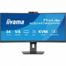 Monitor IIYAMA 34" Prolite 21:9 120HZ Uwqhd Curvo con Webcam y Altavoces (XCB3497WQSNPH-B1)