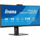Monitor IIYAMA 34" Prolite 21:9 120HZ Uwqhd Curvo con Webcam y Altavoces (XCB3497WQSNPH-B1)