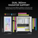 Caja CORSAIR Frame 4000X Rs Argb Cristal Templado ATX Blanca (CC-9011303-WW)