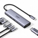Hub UGREEN 6 en 1 2XUSB-A 1XHDMI 4K Gris (35999)