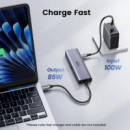 Hub UGREEN 6 en 1 2XUSB-A 1XHDMI 4K Gris (35999)