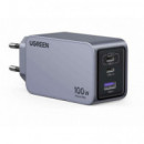 Cargador UGREEN Nexode Pro Gan 100W 1XUSB-A 2XUSB-C Carga Rápida Gris (25874)