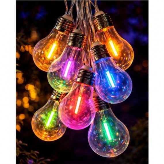 Guirnalda de 10 Bombillas Led Multicolor 4 Metros Solar FOREVER