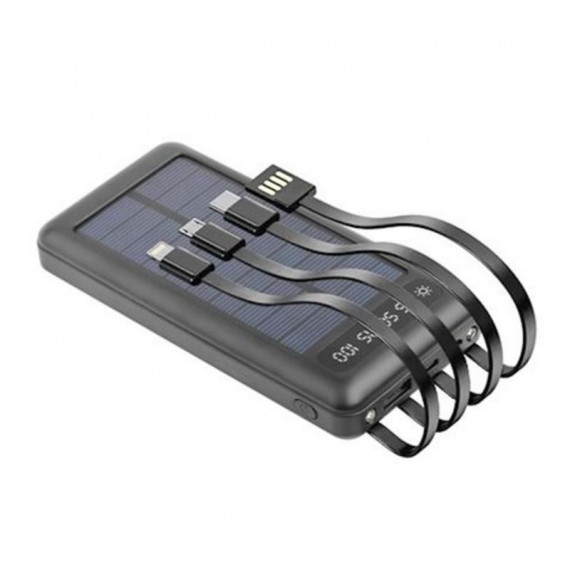 Powerbank Solar SETTY 10000MAH con Cables Integrados 4 en 1