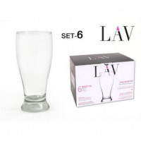 Set de 6 Vasos de Cerveza LAV Brott de 565 Ml