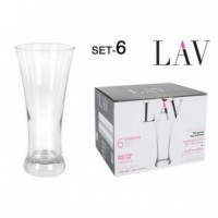 Set de 6 Vasos de Cerveza LAV Sorrento de Vidrio 380 Ml