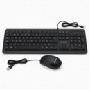 Teclado + Ratón ENTERPRISE Pro KM102 USB Negro Tipo Isla