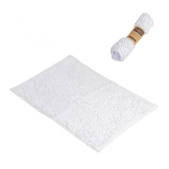 Alfombra de Baño HBS Chenilla Blanca 60X40 Cm