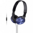 Auricular de Diadema Plegable SONY MDR-ZX110AP con Micrófono Azul