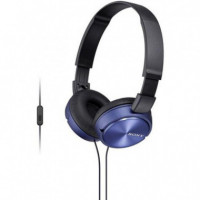Auricular de Diadema Plegable SONY MDR-ZX110AP con Micrófono Azul