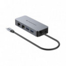Adaptador CONCEPTRONIC Usb-a a 2XRJ45 Ethernet Lan Gbe Gris (ABBY24G)