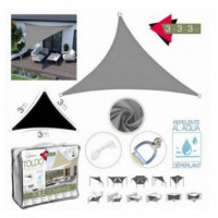 Toldo Triangular ICO 3X3X3 Metros Gris con Bolsa de Transporte - Guanxe Atlantic Marketplace