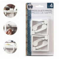 Paquete de 4 Pinzas Sujetamanteles Blancos 5.5X1.5CM