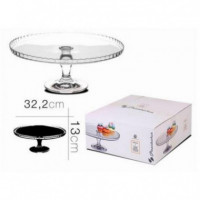 Plato de Vidrio para Tartas con Pie PASABAHCE 32CM para Repostería