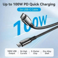 Cable VENTION USB 2.0 Usb-c a Usb-c 100W 5A 2M Negro (ctkbh)