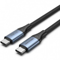 Cable VENTION USB 4.0 Tipo C Macho a Tipo C Macho 40 Gbps 240W 1 Metro Gris
