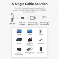 Cable VENTION USB 4.0 Tipo C Macho a Tipo C Macho 40 Gbps 240W 1 Metro Gris