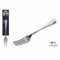 Set de 3 Tenedores de Mesa QUTTIN Classic de Acero Inoxidable 2MM