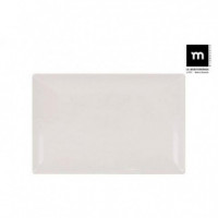 Fuente Rectangular de Porcelana LA MEDITERRANEA Ivory Brillo Elite (34 X 23 Cm)