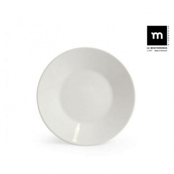 Set de 12 Platos de Postre LA MEDITERRANEA Maitre de Gres Marfil Brillo 21.5 Cm