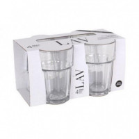 Set de 4 Vasos de Vidrio LAV Aras 365ML