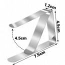 Pack de 4 Pinzas Sujetamanteles de Acero Inoxidable para Mesa (7.4X4.5X1.2 Cm)