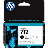 Tinta Original HP 712 Negra para Plotters Designjet T210, T230, T250, T630, T650 (3ED70A)