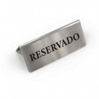 Cartel Triangular de Mesa "reservado" de Acero Inoxidable - MY BAR - Guanxe Atlantic Marketplace