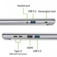 Portátil ACER Aspire Go 15 AG15-72P-59YF Intel Core 5 120U 8GB 512GB Ssd 15.6" W11H Plata