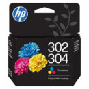 Tinta Hp 302/304 Tricolor 100 Páginas (B7RT6A)  HEWLETT PACKARD