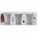 Set de 6 Vasos de Cristal Bombón Suprem ARCOGLASS 125 Ml