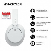 Auriculares SONY WH-CH720N Inalámbricos BLUETOOTH 5.2 Blancos (WHCH720NW.CE7)