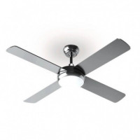 Ventilador de Techo EVVO V516 Steel con Luz Led 18W, 4 Aspas Reversibles y 3 Velocidades (V0158)