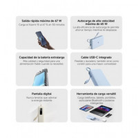 XIAOMI Bateria Externa Portatil 20000MAH Blanca 67W Cable Integrado PB2067
