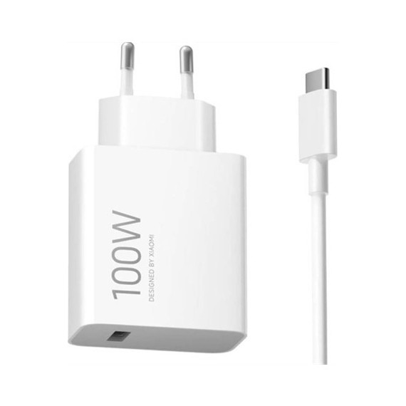 XIAOMI Combo Cargador Red Tipo C 100W + Cable USB a Tipo C M/m Blanco MDY-19-ER