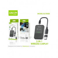 GREEN LYCA Carplay Inalambrico 2 en 1 para Android/ios Apple GL70430
